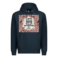 Navy i can do all things with leopard and glitter Premium Hoodie - TumblerDesignByShophia