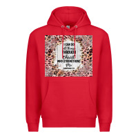 Red i can do all things with leopard and glitter Premium Hoodie - TumblerDesignByShophia