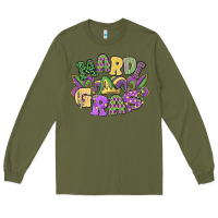 Army Green mardi gras Long Sleeve Tee - MaliasSmallBusiness