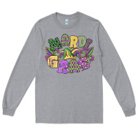 Heather Grey mardi gras Long Sleeve Tee - MaliasSmallBusiness