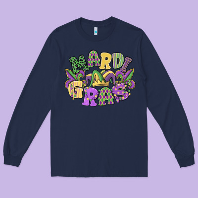 Mardi Gras Long Sleeve Tee Designed By Maliassmallbusiness