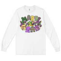White mardi gras Long Sleeve Tee - MaliasSmallBusiness