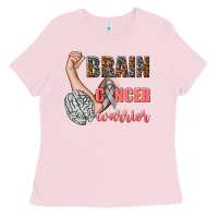 Bubblegum Pink brain cancer warrior Ladies Tee - texasbilliewilder
