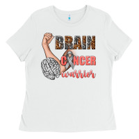 White brain cancer warrior Ladies Tee - texasbilliewilder