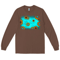 Chestnut turquoise gemstone sunflower background Long Sleeve Tee - JahusDesignShop