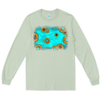 Matcha turquoise gemstone sunflower background Long Sleeve Tee - JahusDesignShop