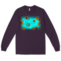 Plum turquoise gemstone sunflower background Long Sleeve Tee - JahusDesignShop