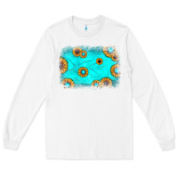 White turquoise gemstone sunflower background Long Sleeve Tee - JahusDesignShop
