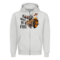 Dove Grey It Moose Be Fall Zipper Hoodie - LillyAllenDesigns