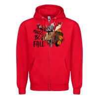 Red It Moose Be Fall Zipper Hoodie - LillyAllenDesigns