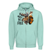 Seafoam It Moose Be Fall Zipper Hoodie - LillyAllenDesigns