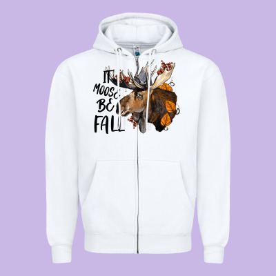 It Moose Be Fall Zipper Hoodie Designed By Lillyallendesigns