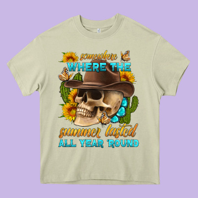 Somewhere Where The Summer Lasted All Year 'round Heavy Core Tee Designed By Hra Design Shop