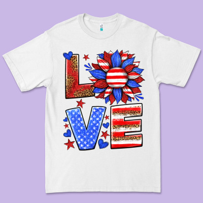 Love America Sunflower Premium Tee Designed By Hra Design Shop