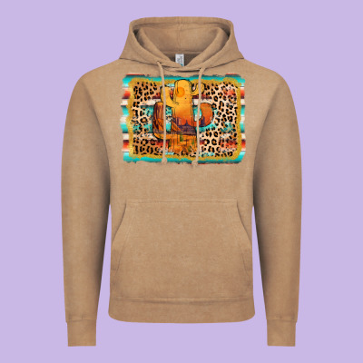 Cactus Western Leopard Vintage Hoodie Designed By Adodesignshop