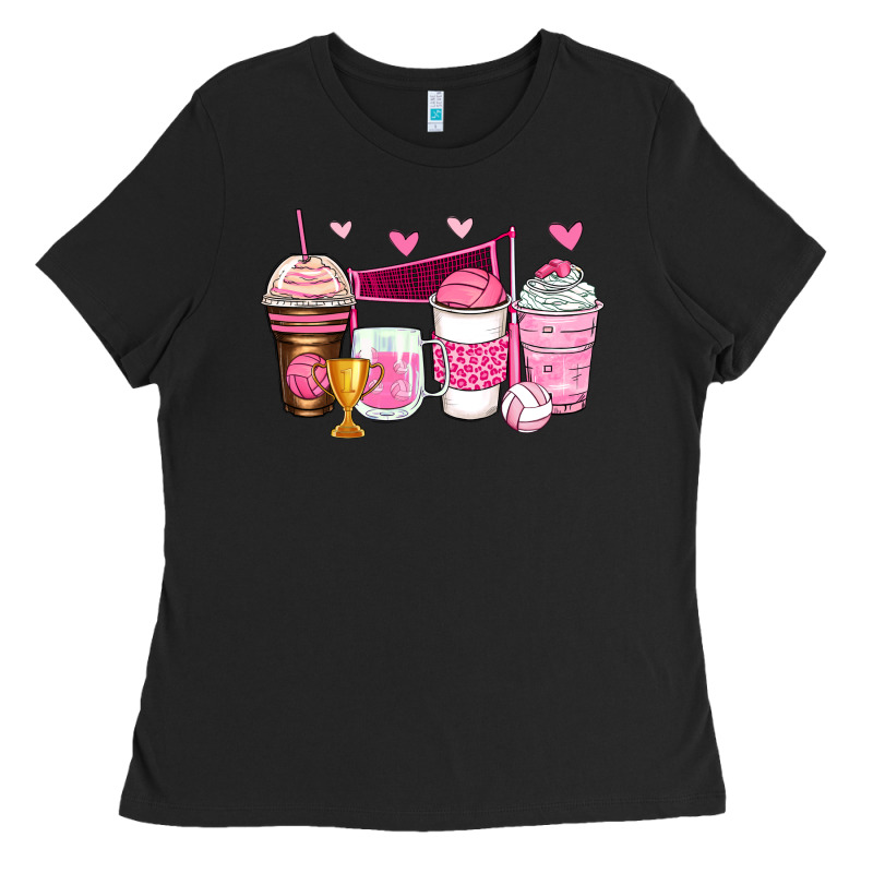 Volleyball Coffee Cups Ladies Tee by Zillion Design Studio | Teevron