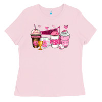 Bubblegum Pink volleyball coffee cups Ladies Tee - Zillion Design Studio