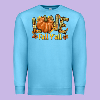 Love Fall Y'all Premium Sweatshirt Designed By Texasbilliewilder