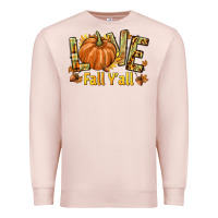 Pale Pink Love Fall Y'all Premium Sweatshirt - texasbilliewilder