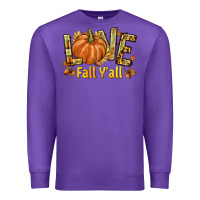 Purple Love Fall Y'all Premium Sweatshirt - texasbilliewilder