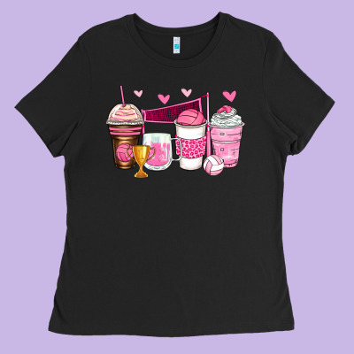 Volleyball Coffee Cups Ladies Tee Designed By Zillion Design Studio