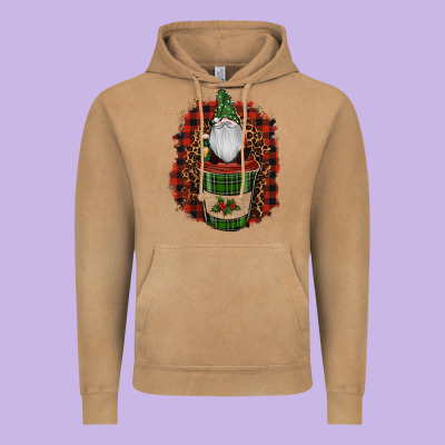 Gnomes With Coffee Christmas Vintage Hoodie Designed By Ranaportraitstore
