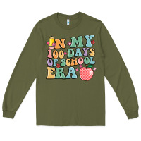 Army Green in my 100 days of school era Long Sleeve Tee - MaliasSmallBusiness