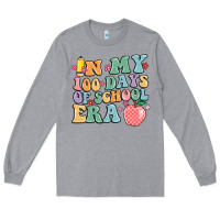 Heather Grey in my 100 days of school era Long Sleeve Tee - MaliasSmallBusiness