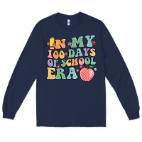 Navy in my 100 days of school era Long Sleeve Tee - MaliasSmallBusiness