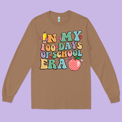 In My 100 Days Of School Era Long Sleeve Tee Designed By Maliassmallbusiness
