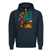 Navy I Was Thinner Before Dinner Turkey Thanksgiving Zipper Hoodie - LillyAllenDesigns