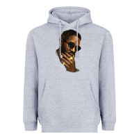 Heather Grey black man Heavyweight Hoodie - NancyCooperArtShop
