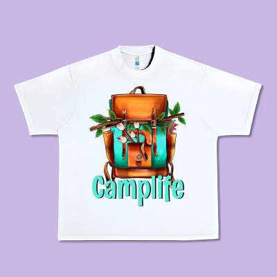 Camp Life Camp Backpack Urban Heavy Tee Designed By Adodesignshop