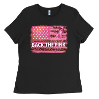 Black Back The Pink American Flag Ladies Tee - texasbilliewilder