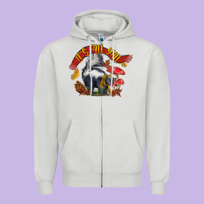 It's Fall Y'all Skunk Zipper Hoodie Designed By Lillyallendesigns