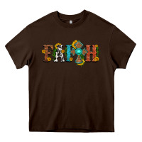 Chocolate Brown faith with cross and sunflower Heavy Core Tee - HRA Design Shop
