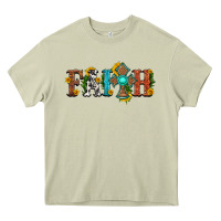 Mossy faith with cross and sunflower Heavy Core Tee - HRA Design Shop