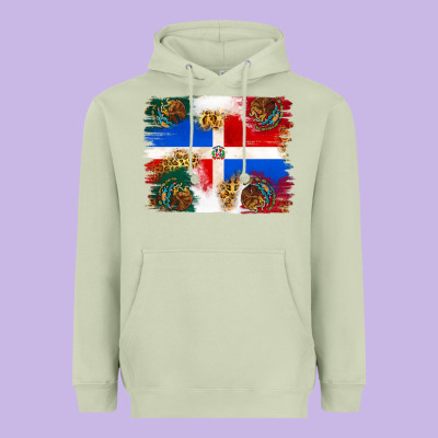 Mexican And Puerto Rico Flag Heavyweight Hoodie Designed By Texasbilliewilder