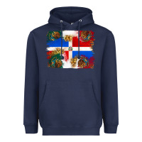Navy Mexican and Puerto Rico Flag Heavyweight Hoodie - texasbilliewilder