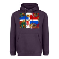 Plum Mexican and Puerto Rico Flag Heavyweight Hoodie - texasbilliewilder
