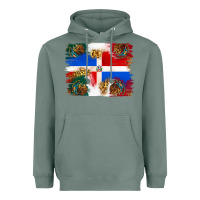 Sage Mexican and Puerto Rico Flag Heavyweight Hoodie - texasbilliewilder