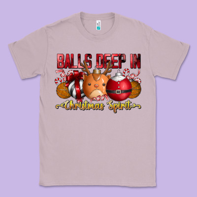 Balls Deep In Christmas Spirit Classic Tee Designed By Cowhidedigitalart