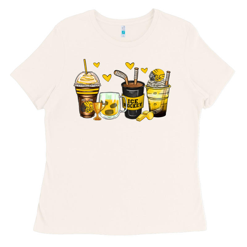 Ice Hockey Coffee Cups Ladies Tee by Zillion Design Studio | Teevron