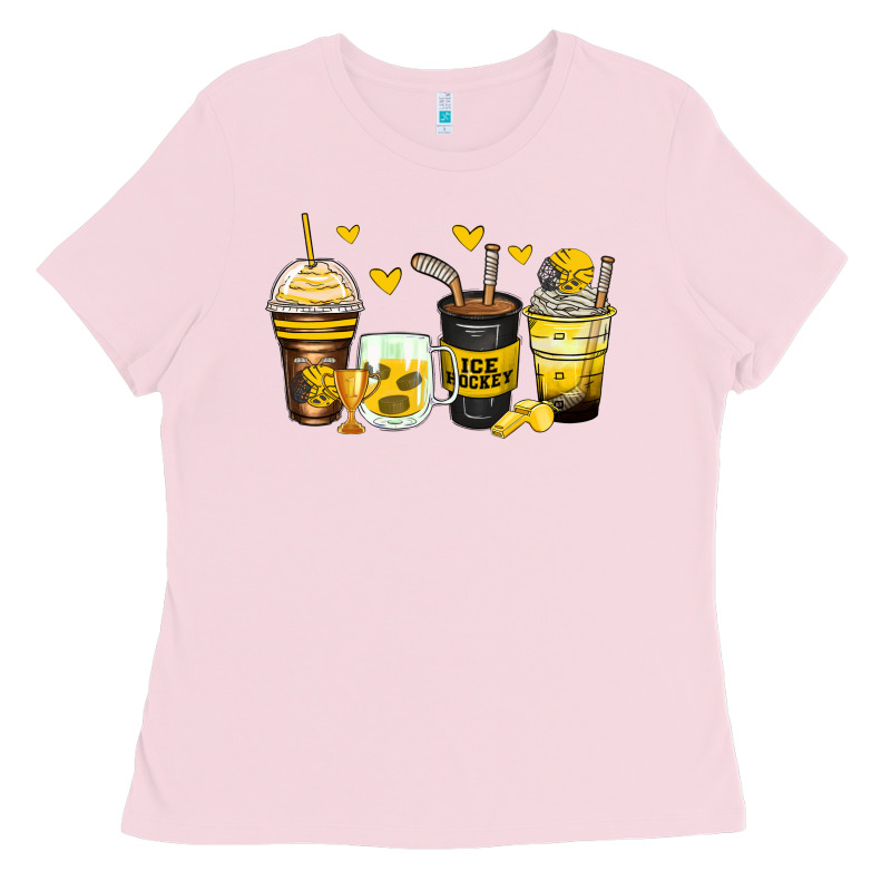 Ice Hockey Coffee Cups Ladies Tee by Zillion Design Studio | Teevron