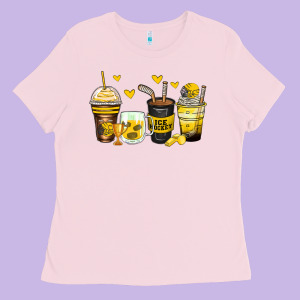 Ice Hockey Coffee Cups Ladies Tee Designed By Zillion Design Studio