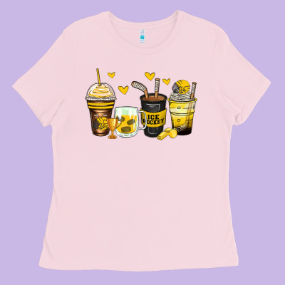 Ice Hockey Coffee Cups Ladies Tee Designed By Zillion Design Studio