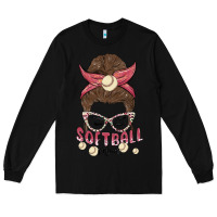 Black softball mom Long Sleeve Tee - MaliasSmallBusiness