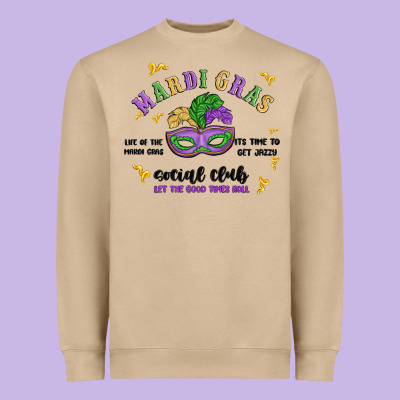 Mardi Gras Social Club Heavyweight Sweatshirt Designed By Maliassmallbusiness