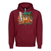 Burgundy Wild About Fall Coyote Zipper Hoodie - LillyAllenDesigns