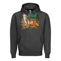 Charcoal Heather Wild About Fall Coyote Zipper Hoodie - LillyAllenDesigns